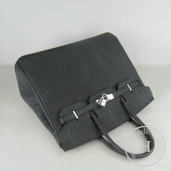 Hermes Birkin 35cm 6089 Black Pearl Leather With Silver Hardware