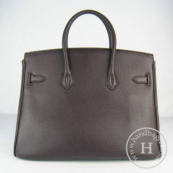 Hermes Birkin 35cm 6089 Dark Coffee Calfskin Leather With Gold Hardware - Click Image to Close