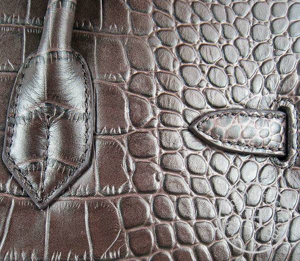 Hermes Birkin 35cm 6089 Dark Coffee Alligator Leather With Gold Hardware