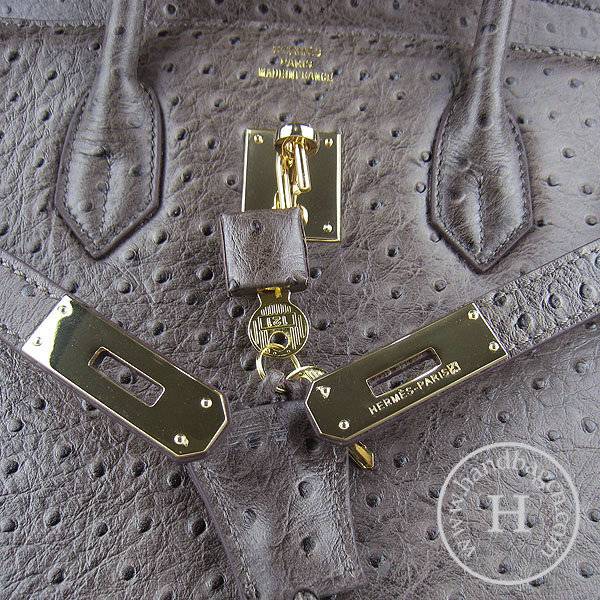 Hermes Birkin 35cm 6089 Dark Coffee Ostrich Leather With Gold Hardware