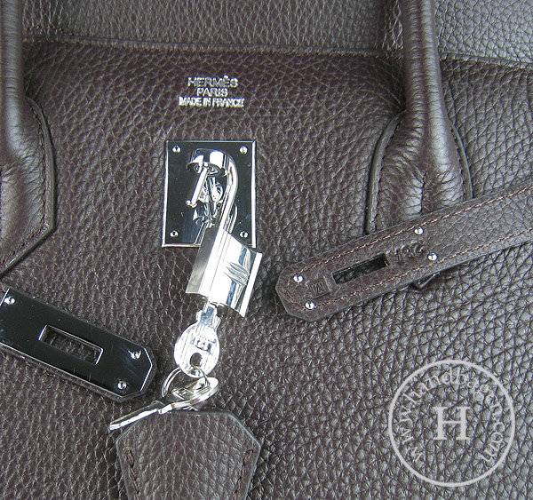 Hermes Birkin 35cm 6089 Dark Coffee Calfskin Leather With Silver Hardware
