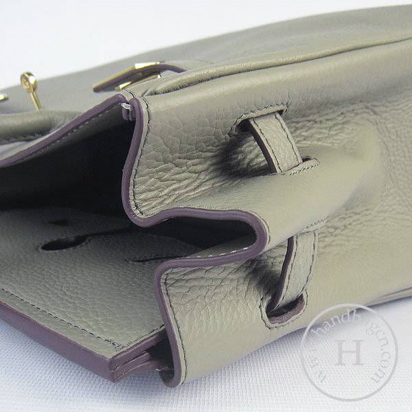 Hermes Birkin 35cm 6089 Dark Gray Calfskin Leather With Gold Hardware - Click Image to Close