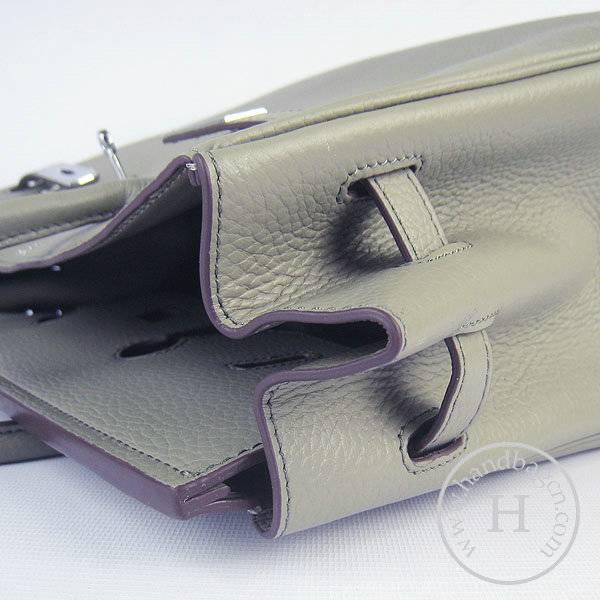 Hermes Birkin 35cm 6089 Dark Gray Calfskin Leather With Silver Hardware