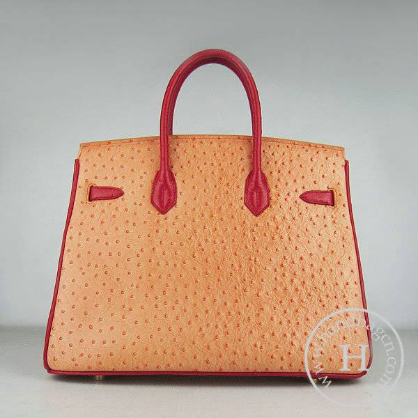 Hermes Birkin 35cm 6089 Mix Ostrich Leather With Gold Hardware - Click Image to Close