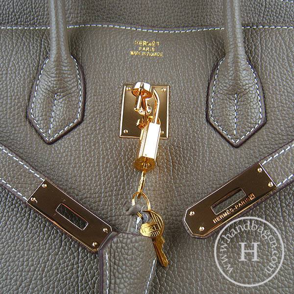 Hermes Birkin 35cm 6089 Khaki Cow Leather With Gold Hardware