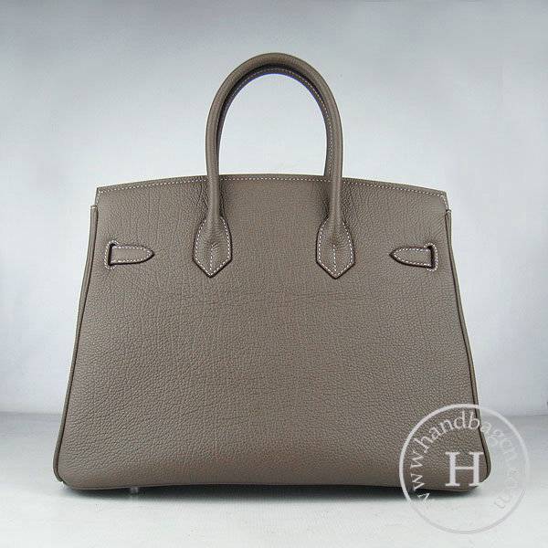 Hermes Birkin 35cm 6089 Khaki Cow Leather With Silver Hardware - Click Image to Close