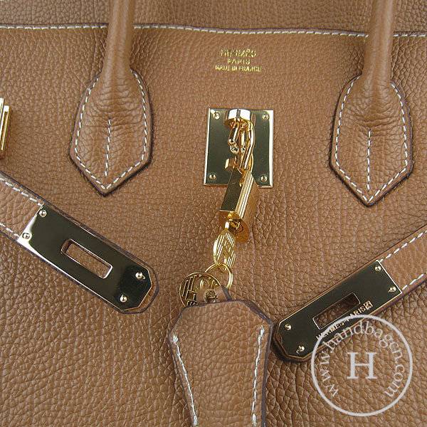 Hermes Birkin 35cm 6089 Light Coffee Cow Leather With Gold Hardware