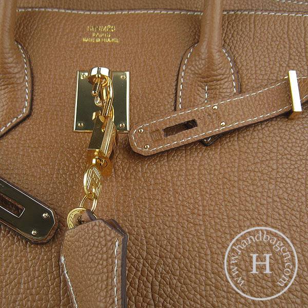 Hermes Birkin 35cm 6089 Light Coffee Cow Leather With Gold Hardware