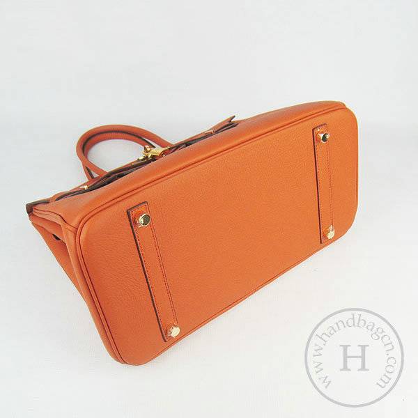 Hermes Birkin 35cm 6089 Orange Cow Leather With Gold Hardware