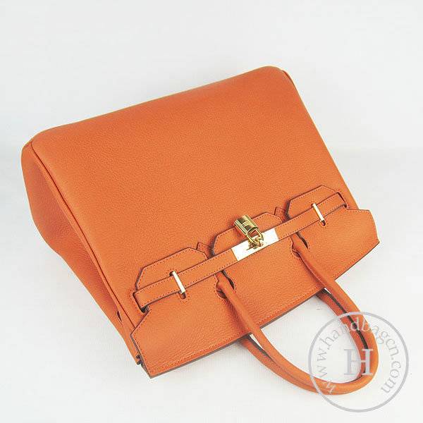 Hermes Birkin 35cm 6089 Orange Cow Leather With Gold Hardware