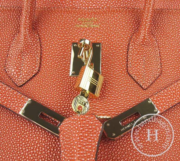 Hermes Birkin 35cm 6089 Orange Pearl Leather With Gold Hardware