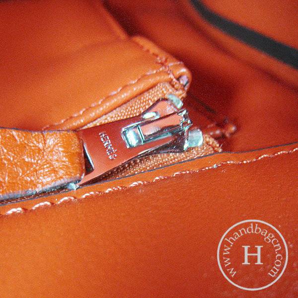 Hermes Birkin 35cm 6089 Orange Calfskin Leather With Silver Hardware