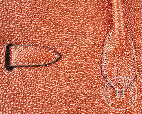 Hermes Birkin 35cm 6089 Orange Pearl Leather With Silver Hardware