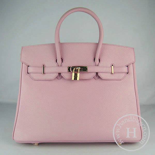 Hermes Birkin 35cm 6089 Pink Calfskin Leather With Gold Hardware - Click Image to Close