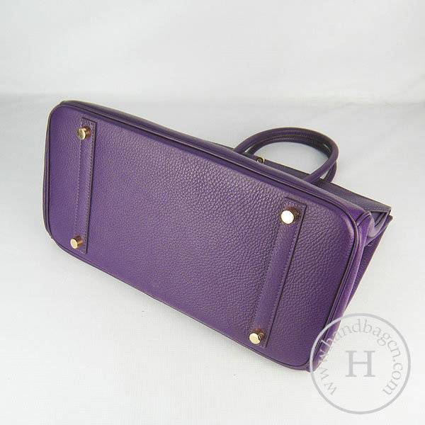 Hermes Birkin 35cm 6089 Purple Calfskin Leather With Gold Hardware - Click Image to Close