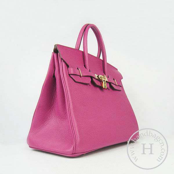 Hermes Birkin 35cm 6089 Peach Red Calfskin Leather With Gold Hardware - Click Image to Close