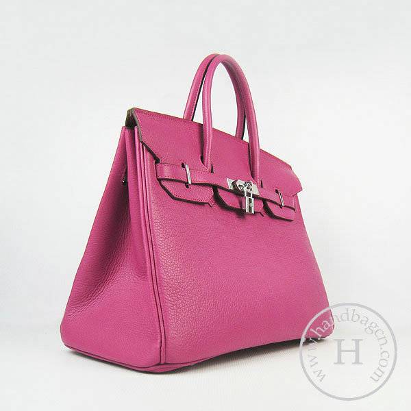 Hermes Birkin 35cm 6089 Peach Red Calfskin Leather With Silver Hardware - Click Image to Close