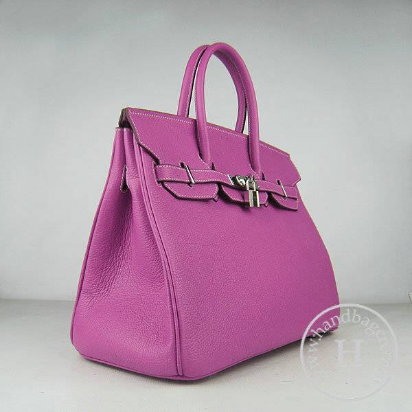 Hermes Birkin 35cm 6089 Peach Red Cow Leather With Silver Hardware