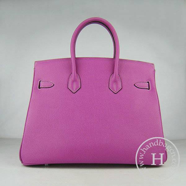 Hermes Birkin 35cm 6089 Peach Red Cow Leather With Silver Hardware - Click Image to Close