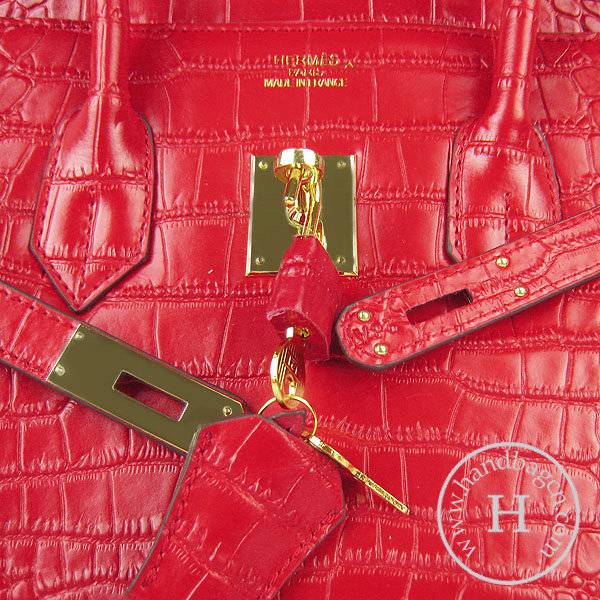 Hermes Birkin 35cm 6089 Red Alligator Leather With Gold Hardware