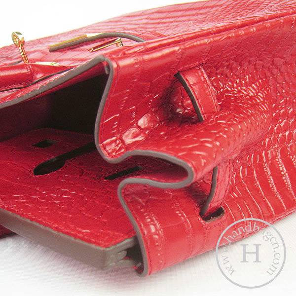 Hermes Birkin 35cm 6089 Red Alligator Leather With Gold Hardware