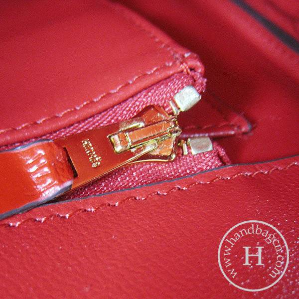 Hermes Birkin 35cm 6089 Red Alligator Leather With Gold Hardware - Click Image to Close