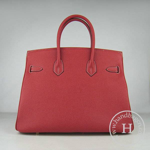 Hermes Birkin 35cm 6089 Red Cow Leather With Gold Hardware - Click Image to Close