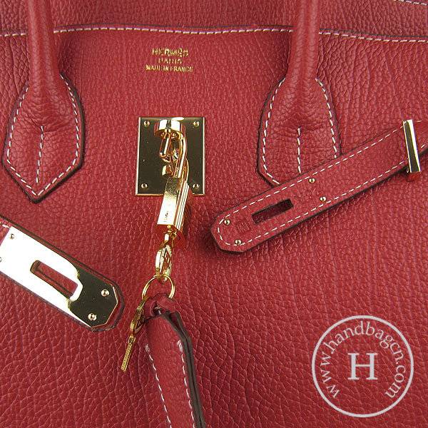 Hermes Birkin 35cm 6089 Red Cow Leather With Gold Hardware