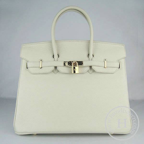 Hermes Birkin 35cm 6089 Cream Calfskin Leather With Gold Hardware