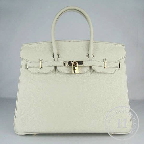 Hermes Birkin 35cm 6089 Cream Calfskin Leather With Gold Hardware - Click Image to Close