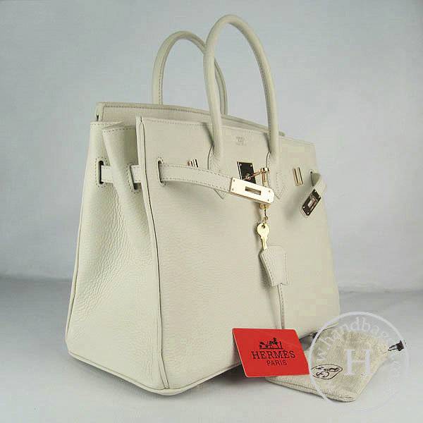 Hermes Birkin 35cm 6089 Cream Calfskin Leather With Gold Hardware - Click Image to Close