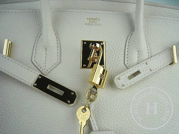 Hermes Birkin 35cm 6089 Cream Calfskin Leather With Gold Hardware