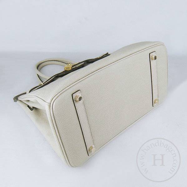 Hermes Birkin 35cm 6089 Cream Pearl Leather With Gold Hardware - Click Image to Close