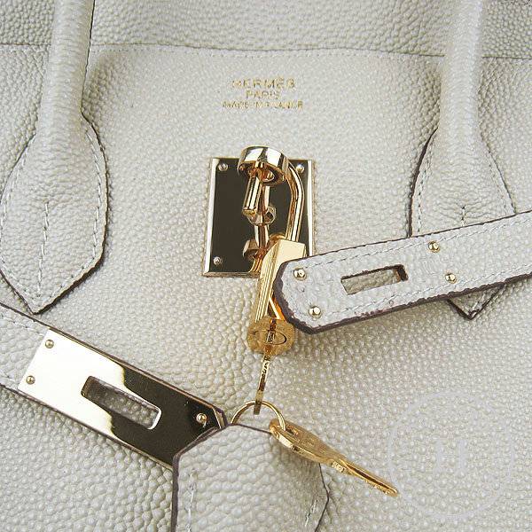 Hermes Birkin 35cm 6089 Cream Pearl Leather With Gold Hardware