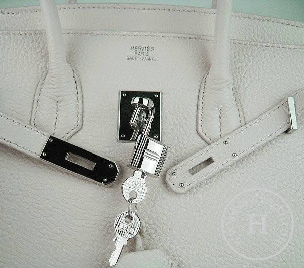 Hermes Birkin 35cm 6089 Cream Calfskin Leather With Silver Hardware