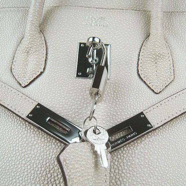 Hermes Birkin 35cm 6089 Cream Pearl Leather With Silver Hardware