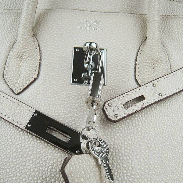 Hermes Birkin 35cm 6089 Cream Pearl Leather With Silver Hardware
