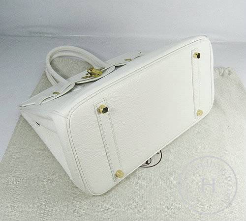 Hermes Birkin 35cm 6089 White Calfskin Leather With Gold Hardware - Click Image to Close