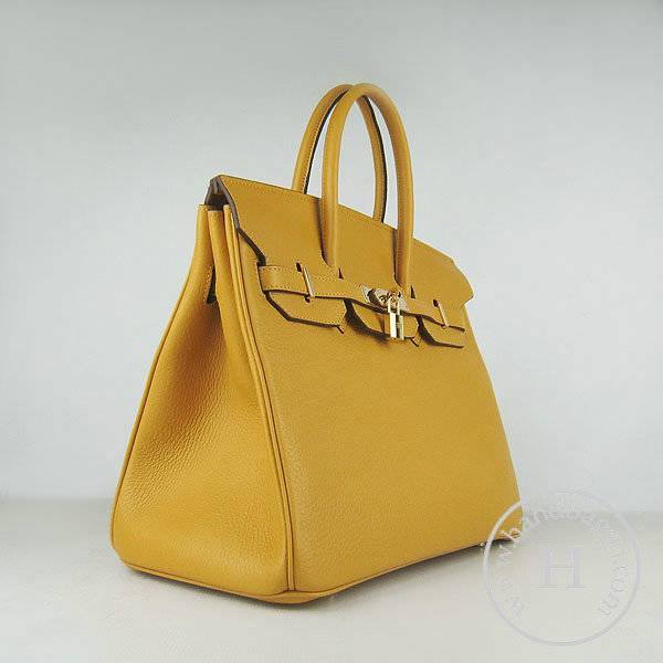 Hermes Birkin 35cm 6089 Yellow Calfskin Leather With Gold Hardware