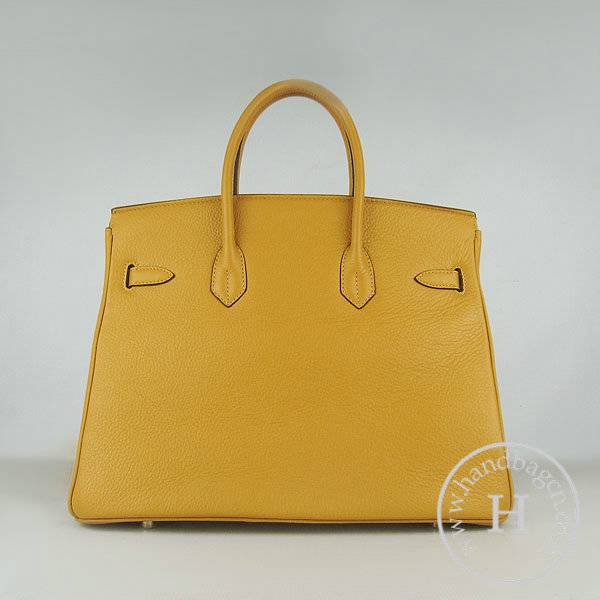 Hermes Birkin 35cm 6089 Yellow Calfskin Leather With Gold Hardware - Click Image to Close