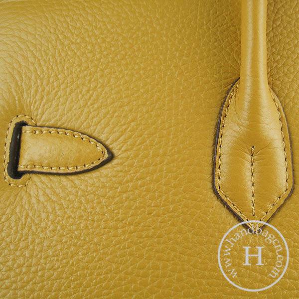 Hermes Birkin 35cm 6089 Yellow Calfskin Leather With Silver Hardware - Click Image to Close