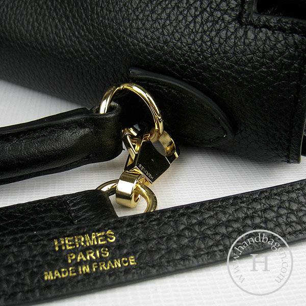 Hermes Mini Kelly 32cm Pouchette 6108 Black Calfskin Leather With Gold Hardware