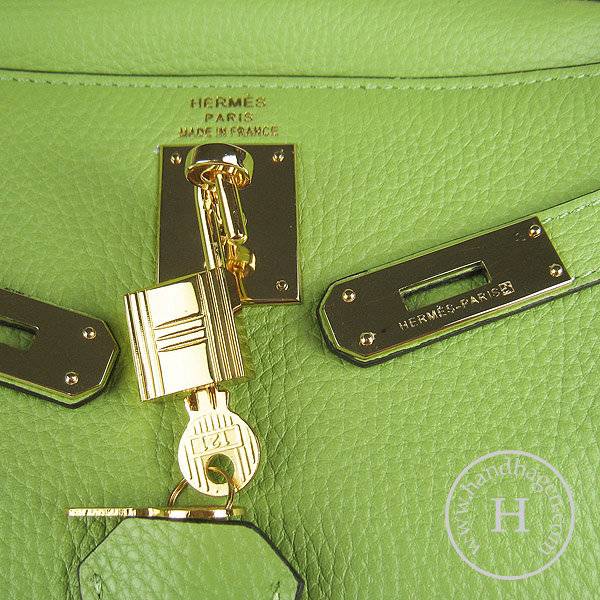 Hermes Mini Kelly 32cm Pouchette 6108 Green Calfskin Leather With Gold Hardware - Click Image to Close