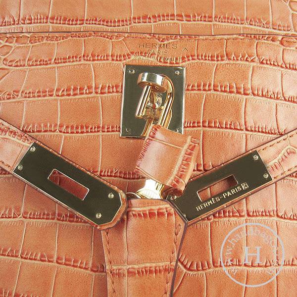 Hermes Mini Kelly 32cm Pouchette 6108 Orange Alligator Leather With Gold Hardware - Click Image to Close