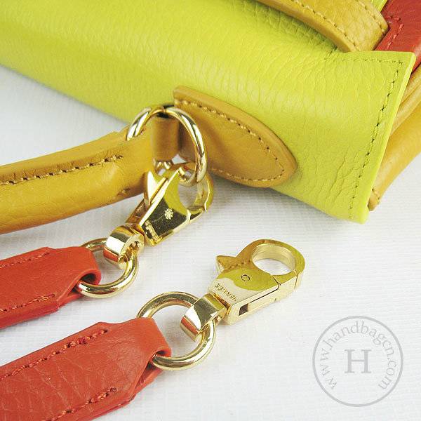 Hermes Mini Kelly 32cm Pouchette 6108 Orange Mix Calfskin Leather With Gold Hardware