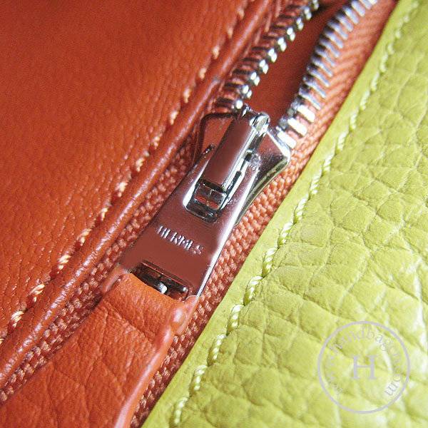 Hermes Mini Kelly 32cm Pouchette 6108 Orange Mix Calfskin Leather With Silver Hardware - Click Image to Close