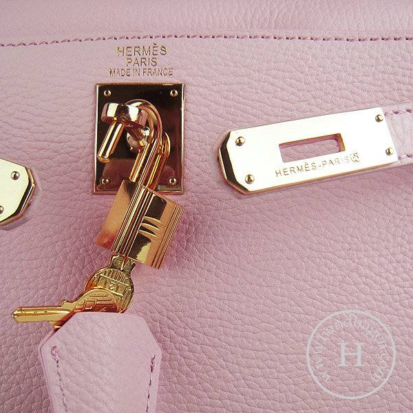 Hermes Mini Kelly 32cm Pouchette 6108 Pink Calfskin Leather With Gold Hardware