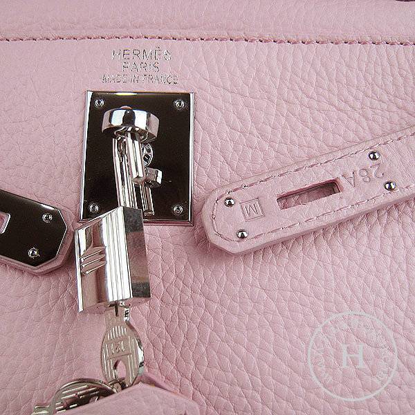 Hermes Mini Kelly 32cm Pouchette 6108 Pink Calfskin Leather With Silver Hardware - Click Image to Close