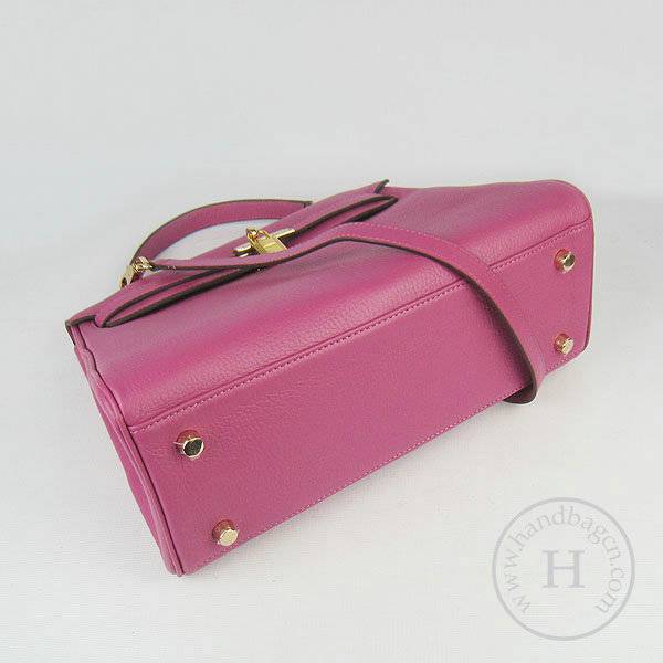 Hermes Mini Kelly 32cm Pouchette 6108 Peach Red Calfskin Leather With Gold Hardware