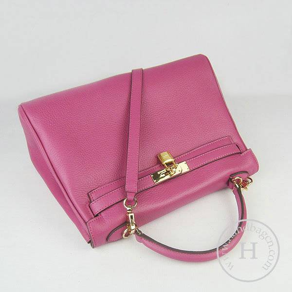 Hermes Mini Kelly 32cm Pouchette 6108 Peach Red Calfskin Leather With Gold Hardware